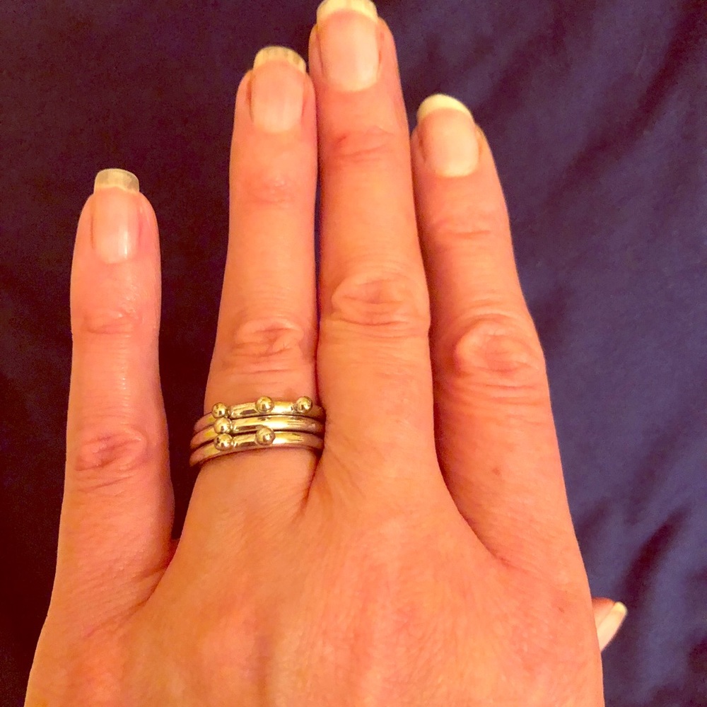 Set of 3 Stackable  Silver rings size 7